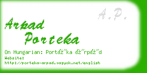 arpad porteka business card